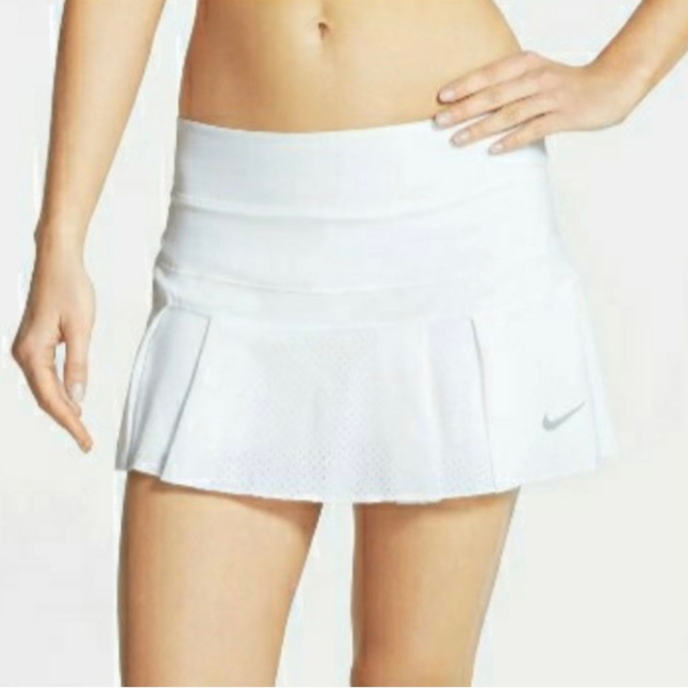 NWT Nike Dri-Fit Athletic Skort Women Size L White Activewear Tennis Pickleball